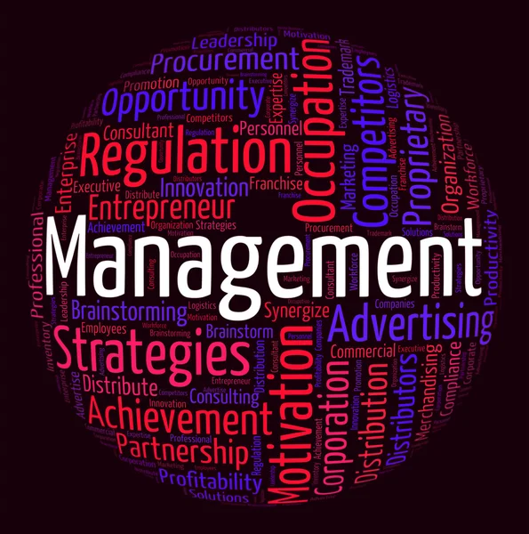 Zarządzanie Word pokazuje firmy i dyrektorów — Zdjęcie stockowe