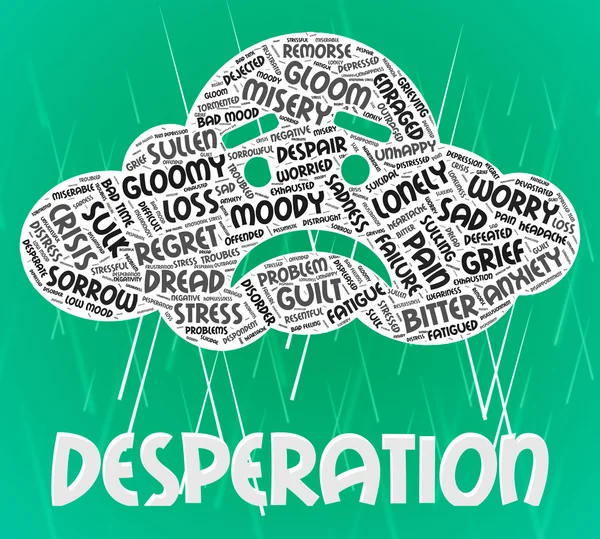 Desperation Word Means Text Hopeless And Anguished — Stock Photo, Image