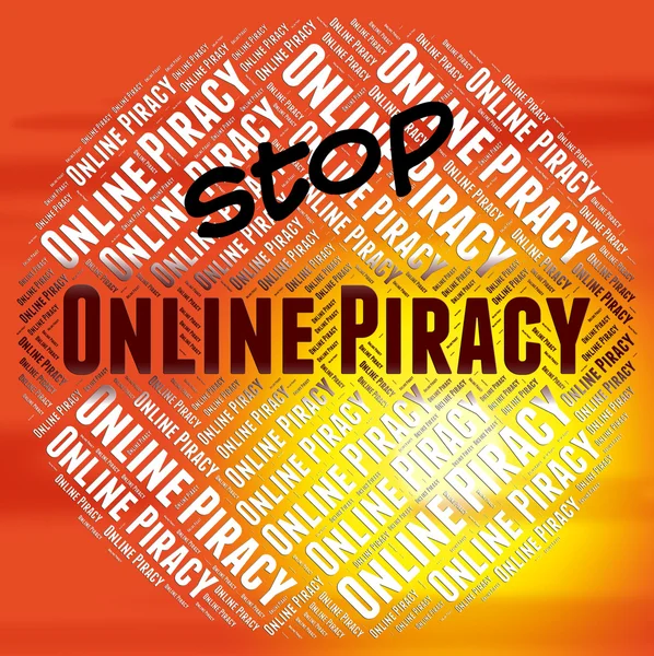 Stop Online Piracy Indicates Web Site And Caution — Stock Photo, Image