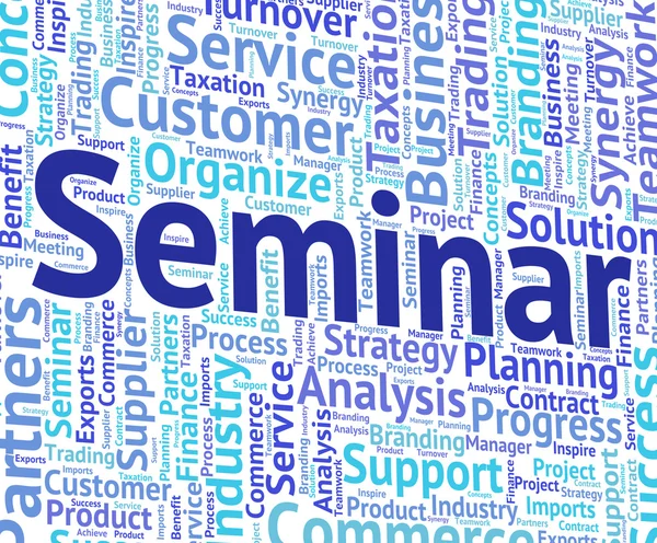 Seminar Word Means Forum Present And Presentation — Stock Photo, Image