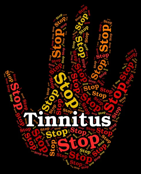 Stop Tinnitus Indica sinal de alerta e controle — Fotografia de Stock