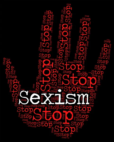 Stop Sexism Shows Sexual Discrimination And Caution — Stock Photo, Image
