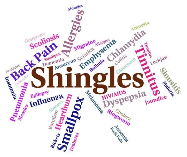 Shingles Word Means Viral Disease And Affliction — Stock Photo, Image