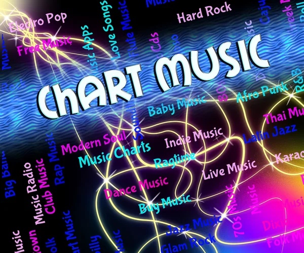 Gráfico Música Muestra las pistas de sonido y audio — Foto de Stock