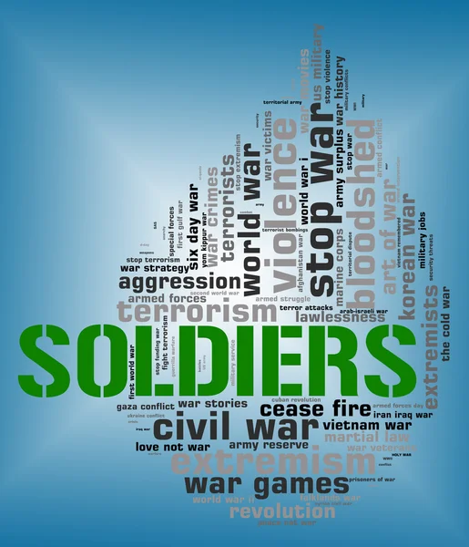 Soldiers Word Means Comrade In Arms And Army — Stock Photo, Image