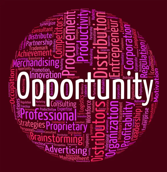 Opportunity Word Indicates Possibilities Opening And Words — Stock Photo, Image