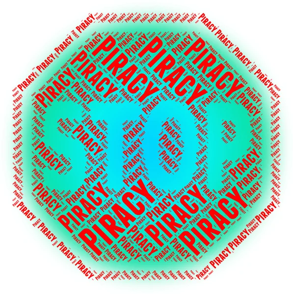 Stop Piraterie indique le droit d'auteur et le contrôle — Photo