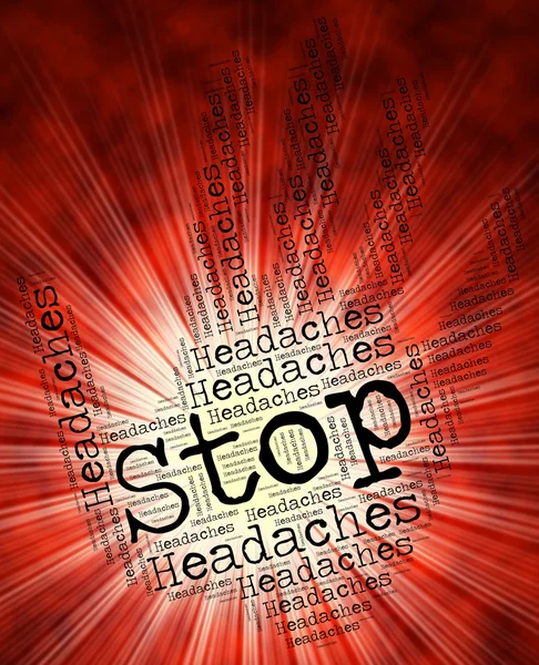 Stop Headaches Means Warning Sign And Control — Stock Photo, Image