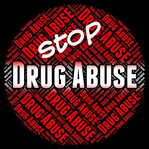 Detener el abuso de drogas indica rehabilitación y abuso de drogas —  Fotos de Stock