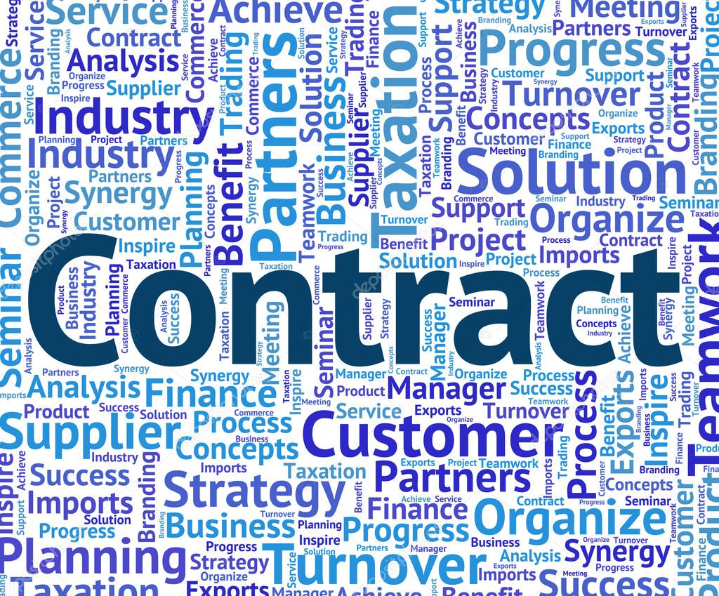 Contract Word Represents Settlements Contracted And Agreements