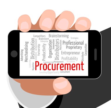 Procurement Word Shows Acquirement Buying And Attainment clipart