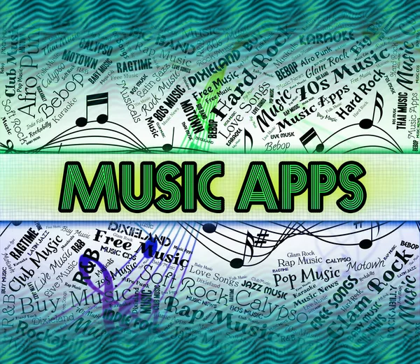 音乐应用程序代表应用程序软件和应用程序 — 图库照片