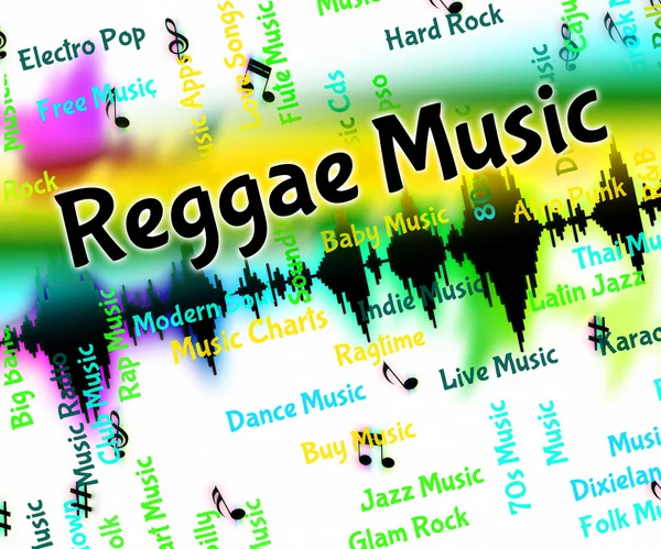 Reggae Music Means Sound Tracks And Calypso — Stock Photo, Image