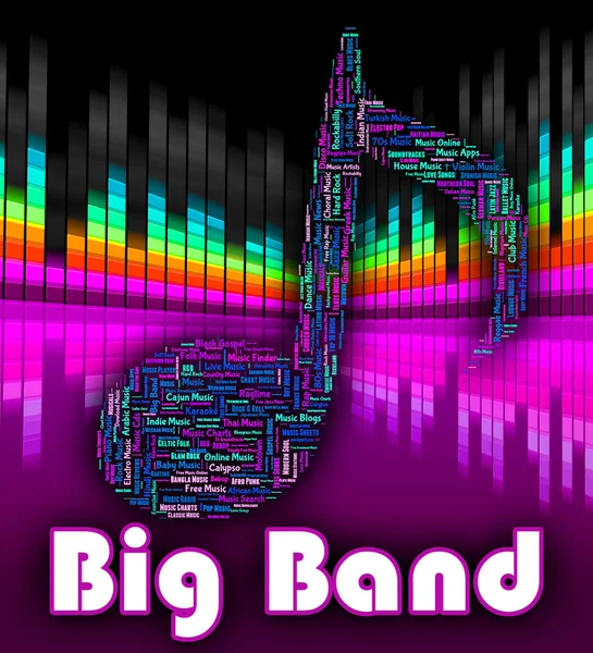 Música Big Band Representa Trilha Sonora e Áudio — Fotografia de Stock