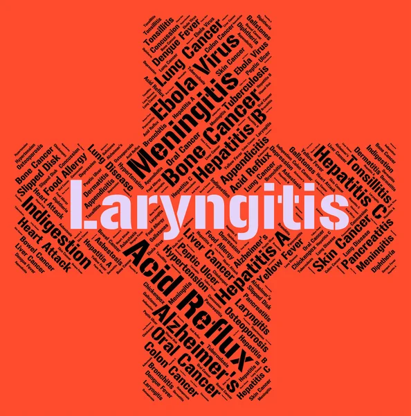 Laryngitis woord vertegenwoordigt slechte gezondheid en kwaal — Stockfoto