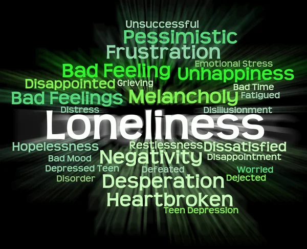 Loneliness Word Shows Unwanted Wordcloud And Wordclouds — Stock Photo, Image