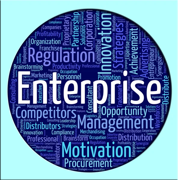 Enterprise Word Indica Empreendimentos Comerciais e Organização — Fotografia de Stock