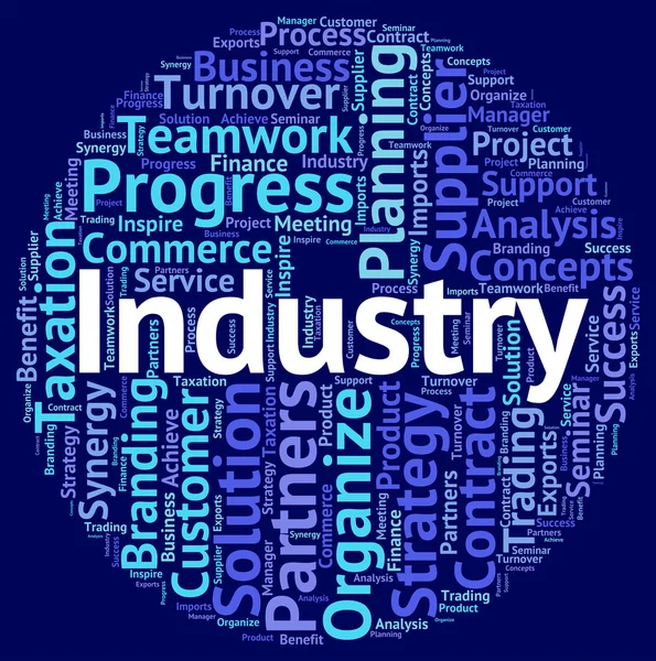 Üretilen sanayi ve endüstri sanayi kelime gösterir — Stok fotoğraf
