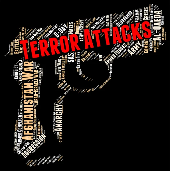 Terroranschläge zeigen Terroranschläge und Angst — Stockfoto
