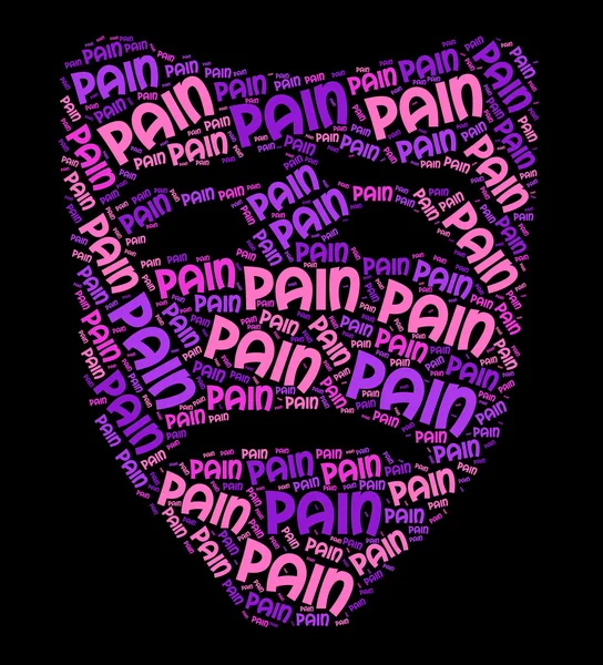 Pain Word Indicates Wordclouds Torment And Wordcloud — Stock Photo, Image