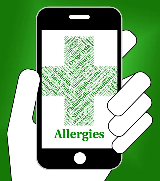 Le problème des allergies montre une réaction allergique et un allergène — Photo