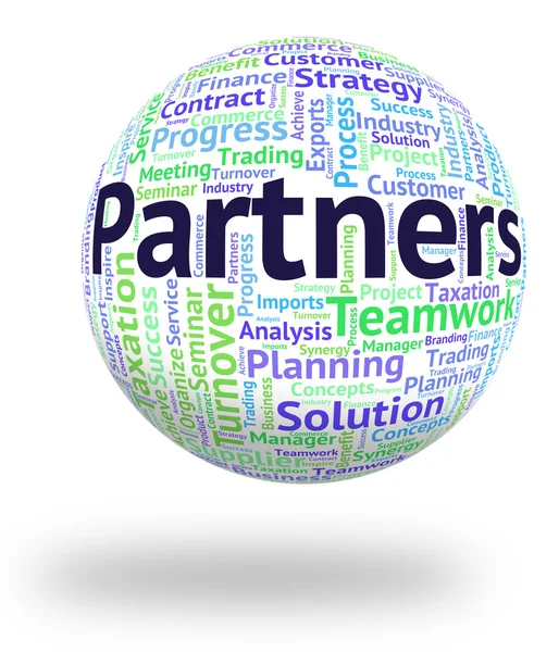 Partners Word Shows Working Together And Group — Stock Photo, Image