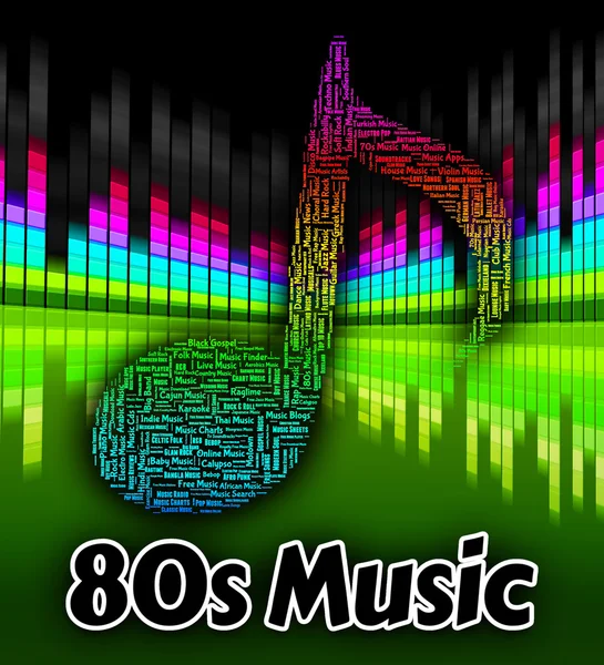 Eighties Music Represents Sound Tracks And Harmonies — Stock Photo, Image