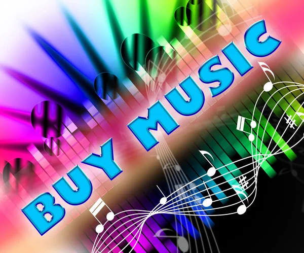 Koupit hudební označuje zvukové stopy a koupil — Stock fotografie