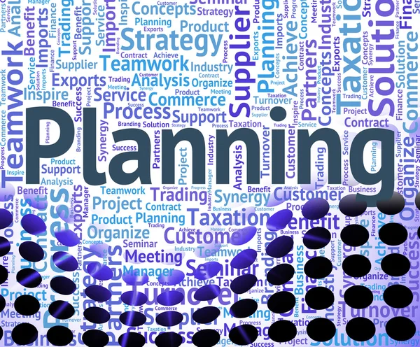 Planning Word Represents Words Missions And Objective — Stock Photo, Image