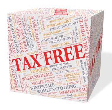 Tax Free Cube Represents Taxpayers Text And Gst clipart