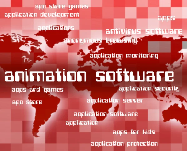 Animationssoftware stellt Programme Software und Freeware dar — Stockfoto