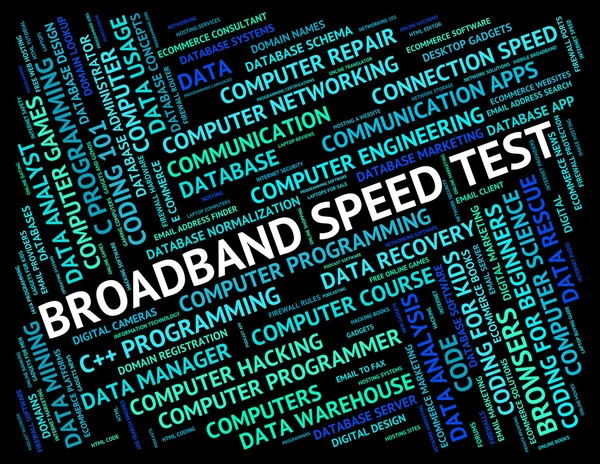 Broadband Speed Shows World Wide Web And Assessment — Stock Photo, Image