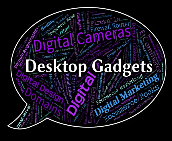 Desktop Gadgets Rappresenta Gismos Gizmos e meccanismi — Foto Stock