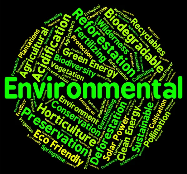 Environmental Word Indicates Earth Day And Ecological — Stock Photo, Image