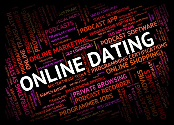 Online Dating Means World Wide Web And Date — Stock Photo, Image