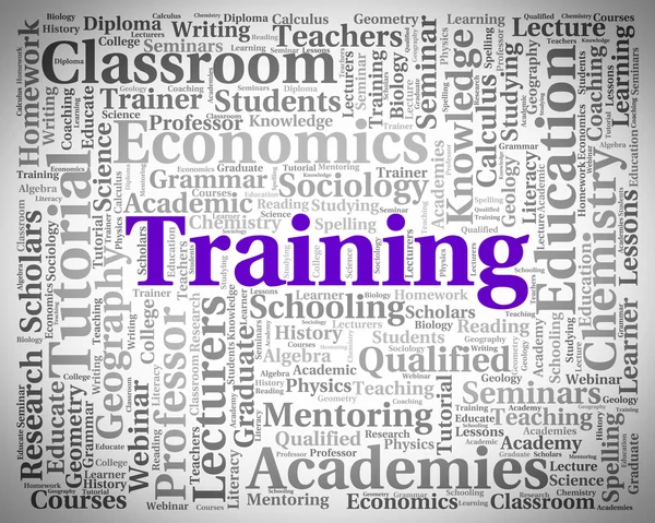 Training Word Shows Lessons Teach And Webinar — Stock Photo, Image