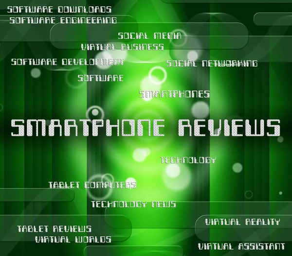 Recensioni Smartphone Rappresenta Valutazione Valutare e Critico — Foto Stock