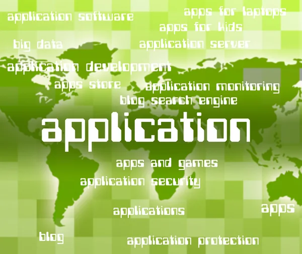 Application Word Shows Computer Software And Computers — Stock Photo, Image