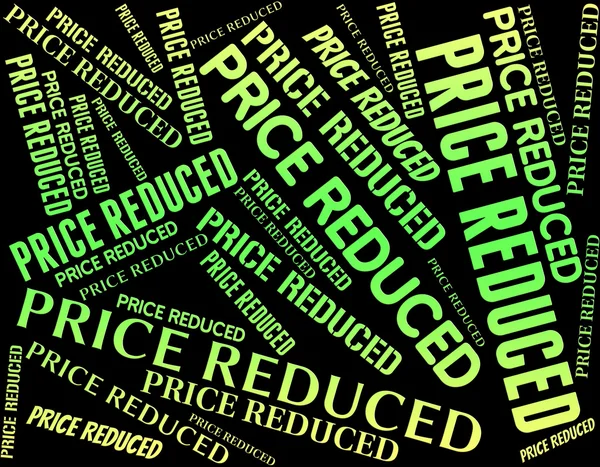 Price Reduced Indicates Lower Rate And Expenses — Stock Photo, Image