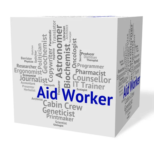 Aid Worker Represents Working Man And Career — Stock Photo, Image