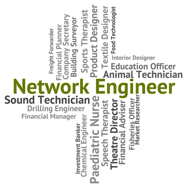 Inżynier sieci wskazuje globalnej łączności i kariery — Zdjęcie stockowe