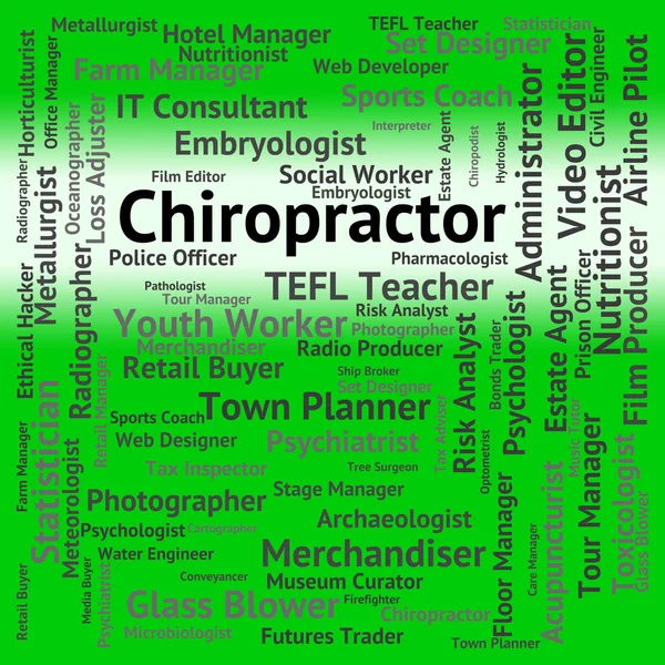 Chiropractor Job Represents Occupation Specialist And Doctors — Stock Photo, Image