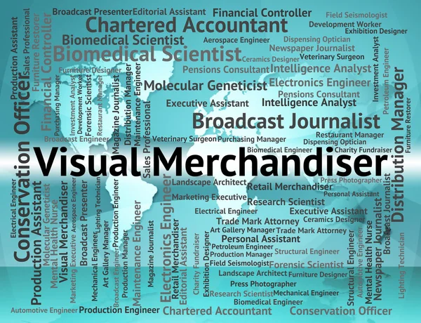 Visual Merchandiser significa vendedor mayorista y comerciante —  Fotos de Stock