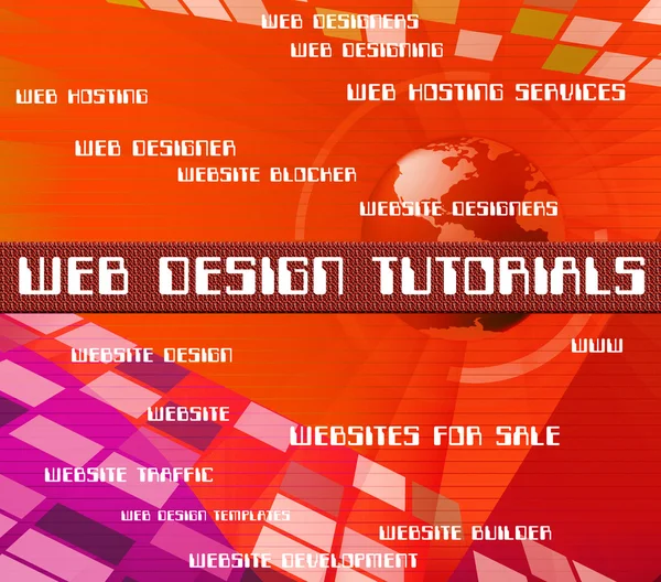 Web Design Tutorials betekent ontwikkeling en universiteit opvoeden — Stockfoto