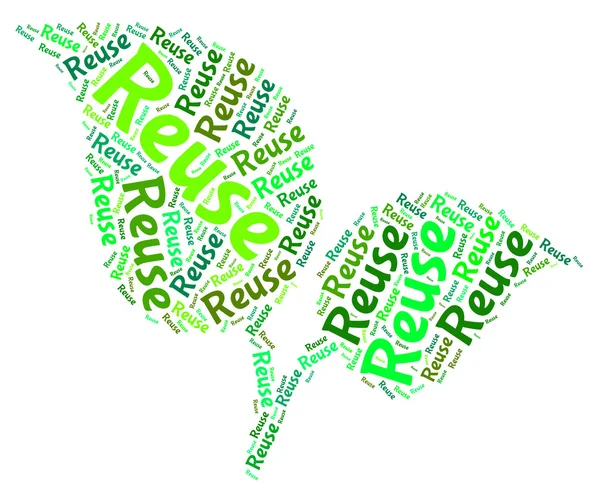 再利用という言葉を表す緑に行くし、リサイクル — ストック写真