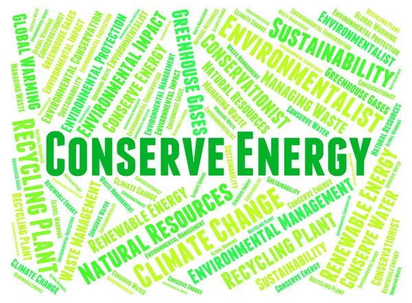 Oszczędzanie energii reprezentuje oszczędzania energii i konserwy — Zdjęcie stockowe