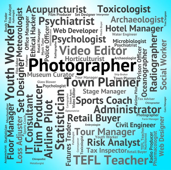 Photographe Job signifie Lensman Profession et recrutement — Photo