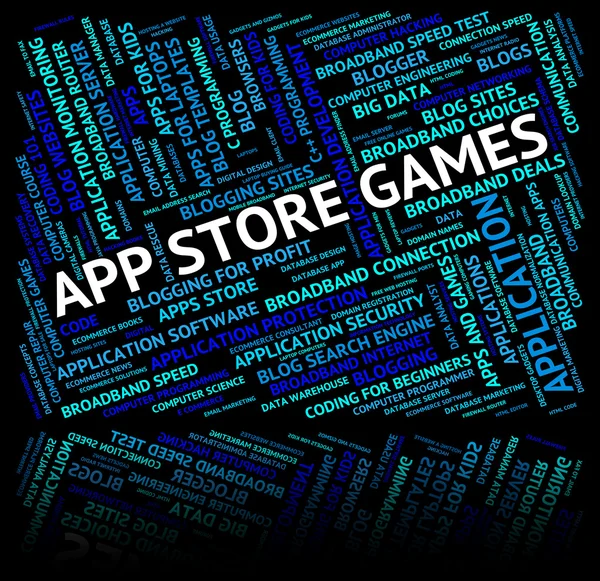 Juegos de App Store significa ventas minoristas y aplicaciones — Foto de Stock