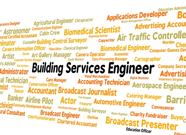 Diensten ingenieur bouwen geeft aan banen monteur en ingenieurs — Stockfoto