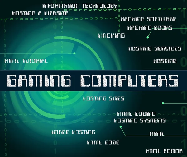 Gaming Computers Înseamnă Joc Și Cuvinte — Fotografie, imagine de stoc